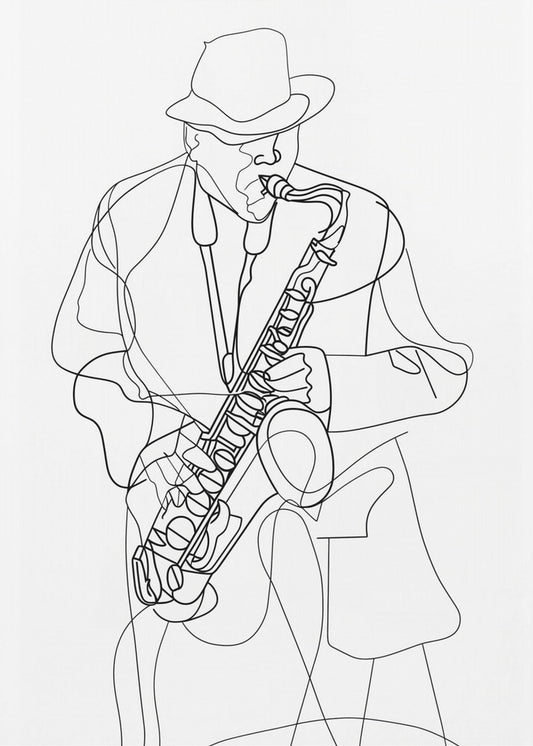 Line Art Musiker 2 | Leinwand