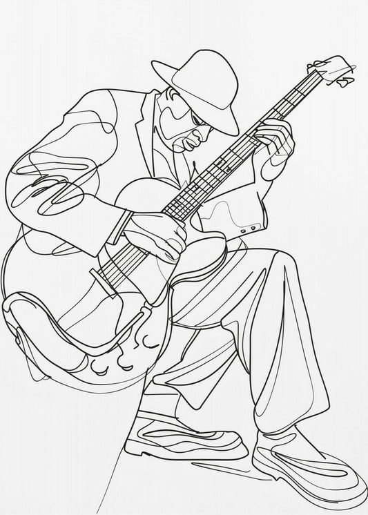 Line Art Musiker 3 | Leinwand