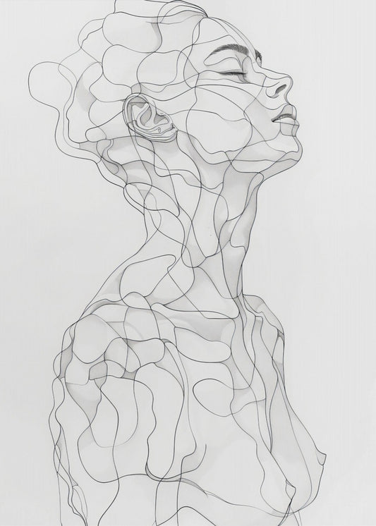 Linienkunst Frau 14 | Leinwand