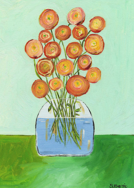 Poppies in Vase | Canvas