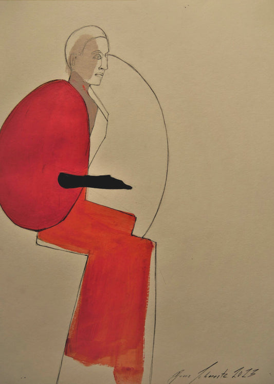 Frau in Rot | Leinwand