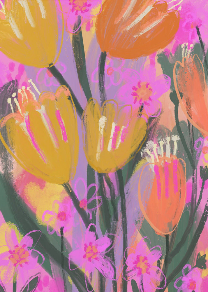 Lebendiger Blütentanz | Poster