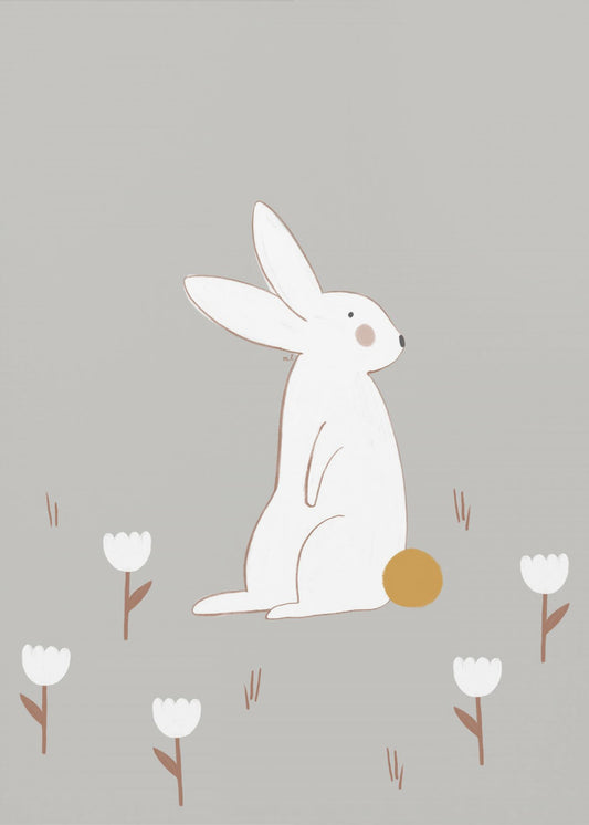 Weißer kleiner Hase | Leinwand