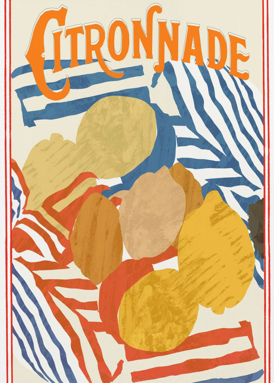 Citronnade Blau und Rot | Leinwand