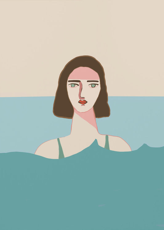 Ocean swimmer Brunette | Poster