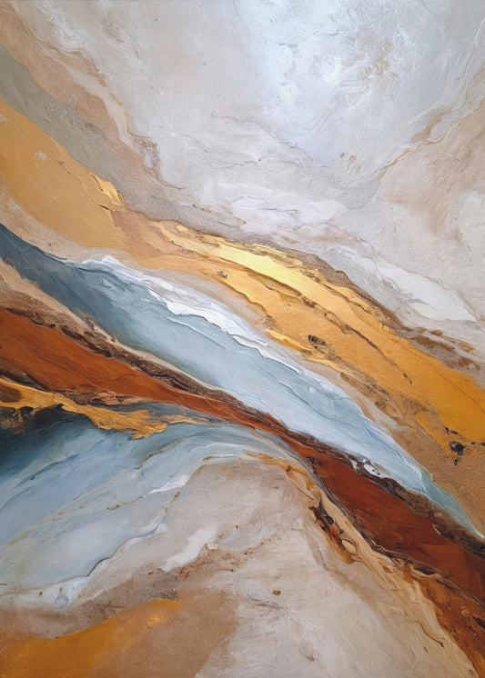 Goldene Horizontwellen | Leinwand