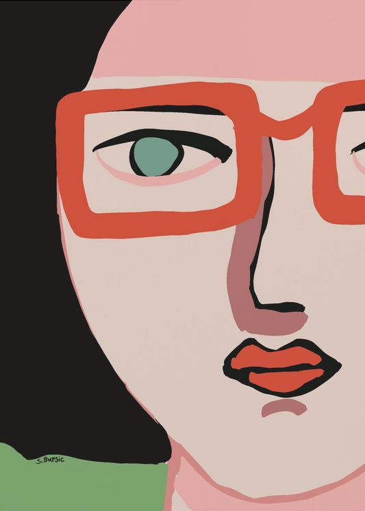 Dame mit roter Brille | Poster
