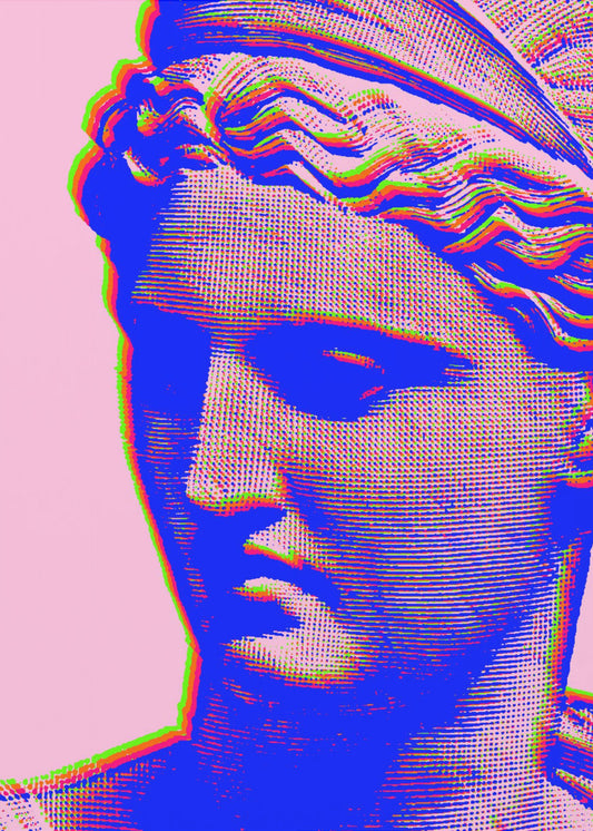 Lebendige Glitch-Büste | Leinwand