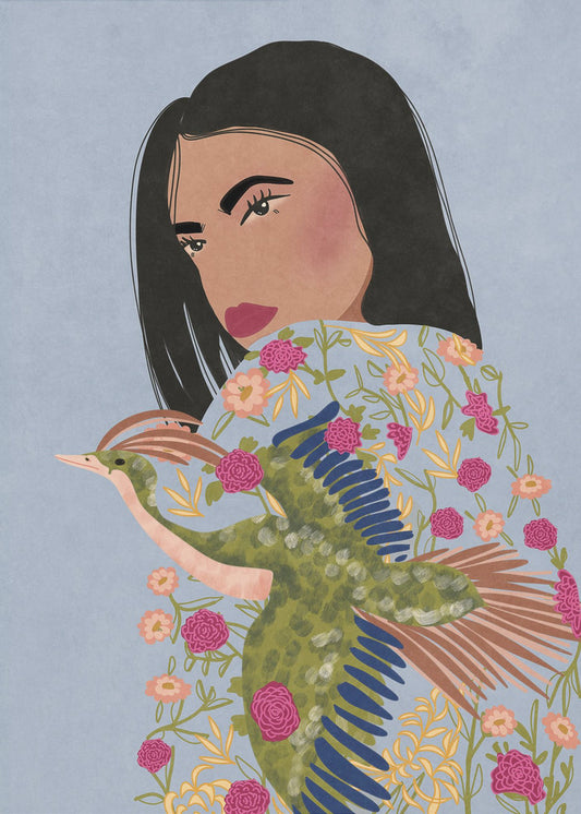Mädchen mit Kranich | Poster