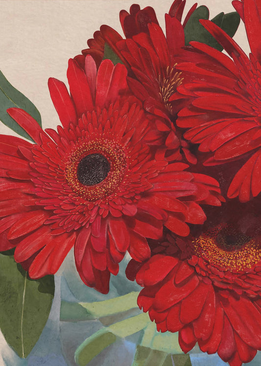 Rote Gerbera Detail 3 | Leinwand