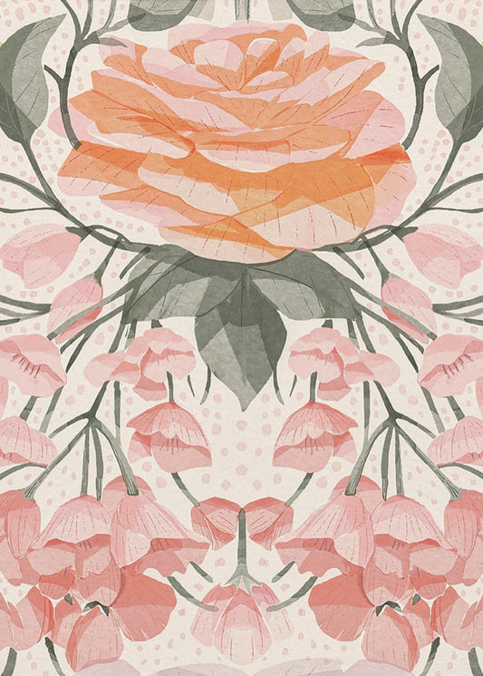 Kaskadierende rosa Rosen | Leinwand