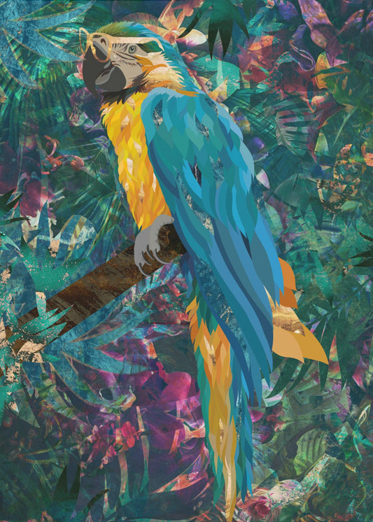 Tropischer Blumendschungel – Ara | Poster