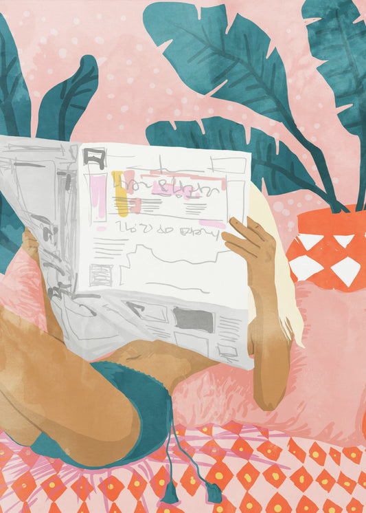 Boho Morning News Kunstdruck | Leinwand