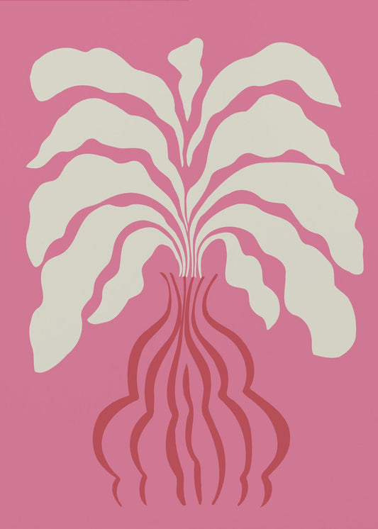 Minimalistisches Blatt und Vase | Leinwand