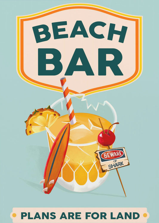 Strandbar Sommer Tropische Cocktailbar Kunst | Poster