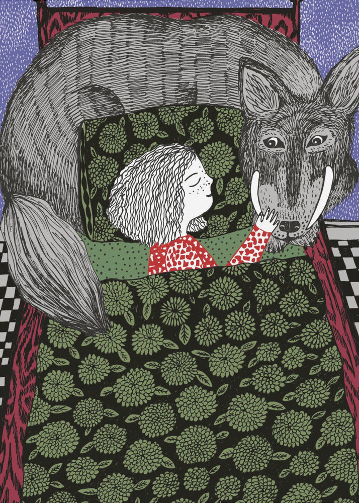 Mädchen und Wolf | Leinwand