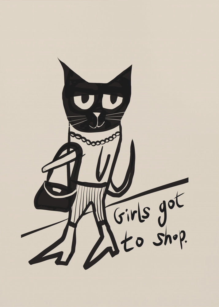 Katzen-Shopping-Humor | Leinwand
