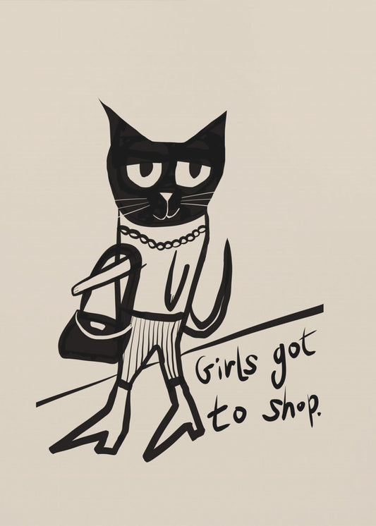 Katzen-Shopping-Humor | Leinwand