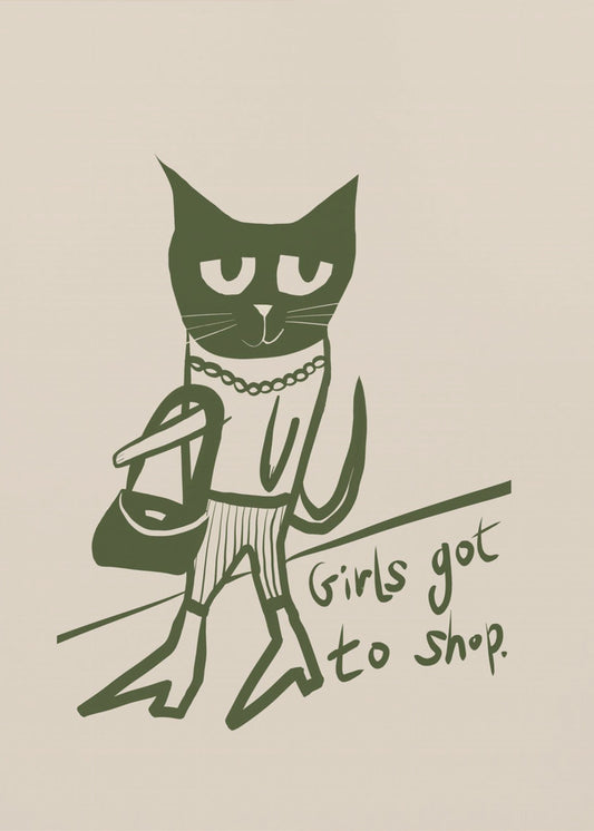 Katzen-Shopping-Humor | Leinwand