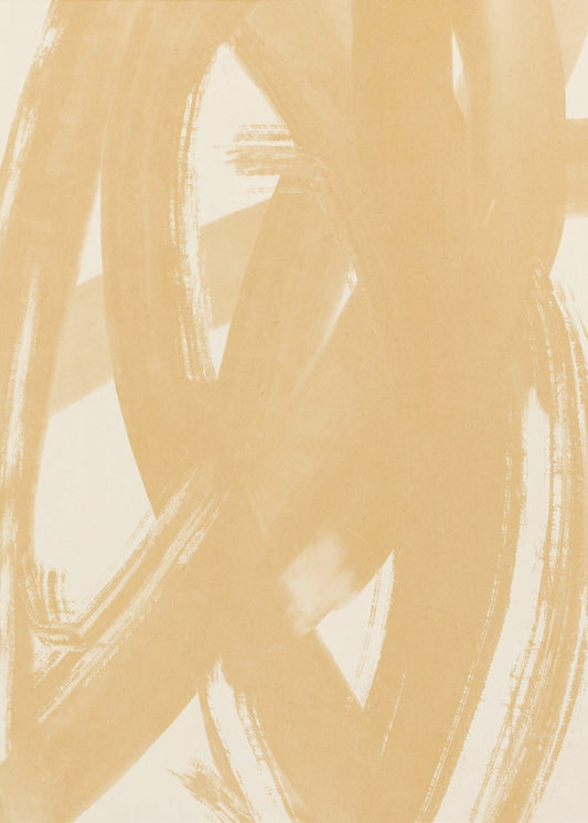 Dynamische beige Pinselstriche | Poster