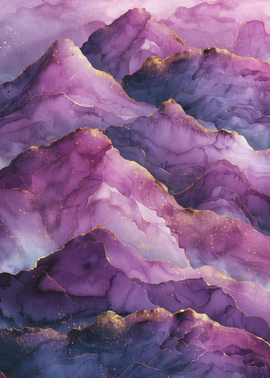 Magische Amethyst-Landschaftsgrafik (8) | Poster