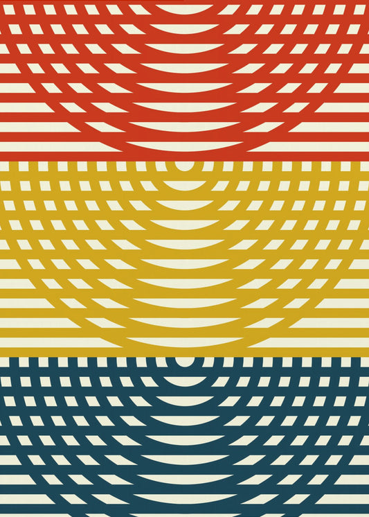 Tri-Color Waves | Canvas