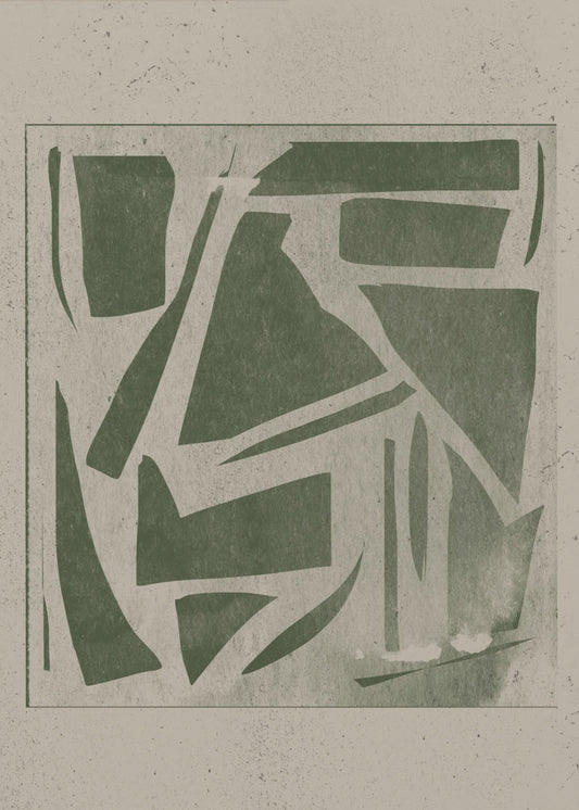 Grünes geometrisches Labyrinth | Leinwand