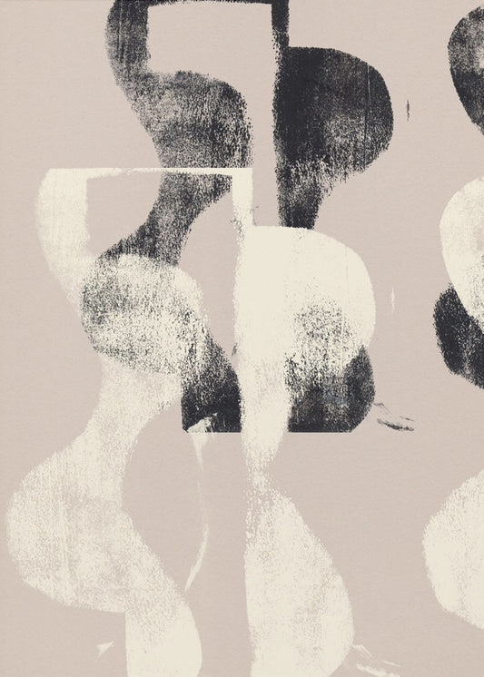 Tango – Organische Formen in Schwarz und Beige | Poster