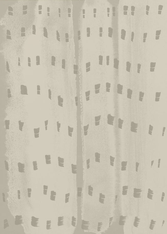 Sanfter Wellenrhythmus – Wabi-Sabi Muster in Beige | Poster