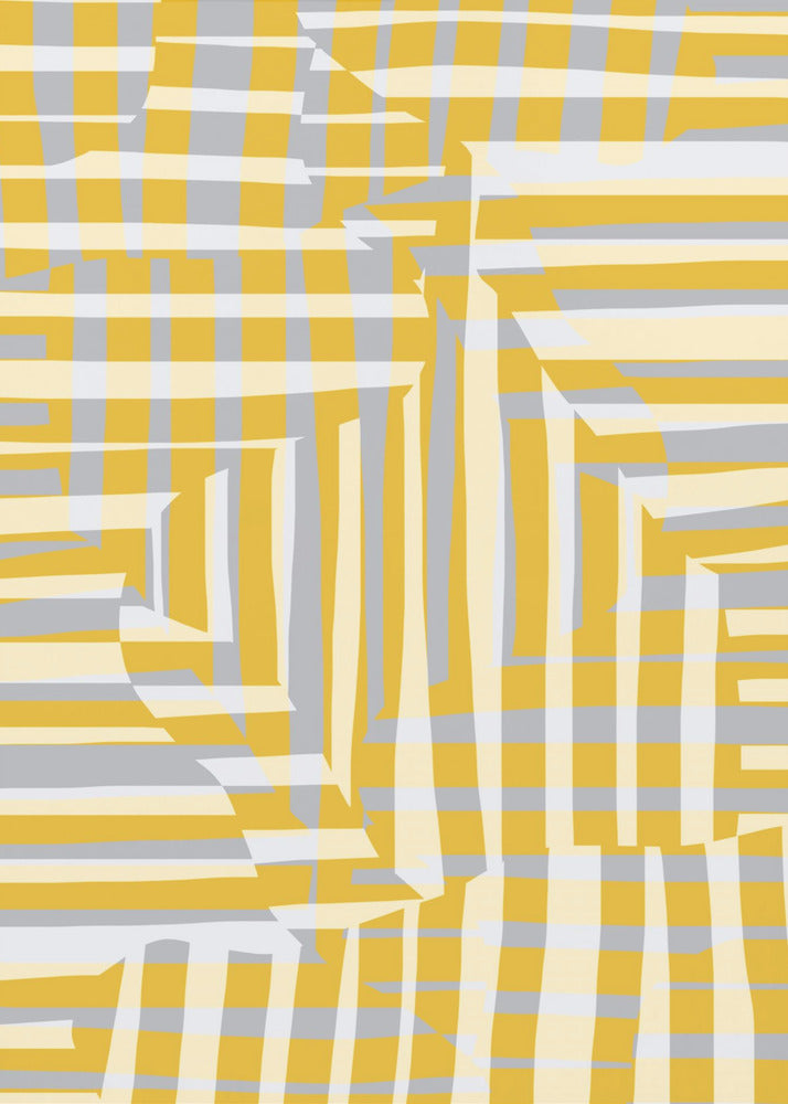 Yellow line and stripe with grey variation | Canvas
