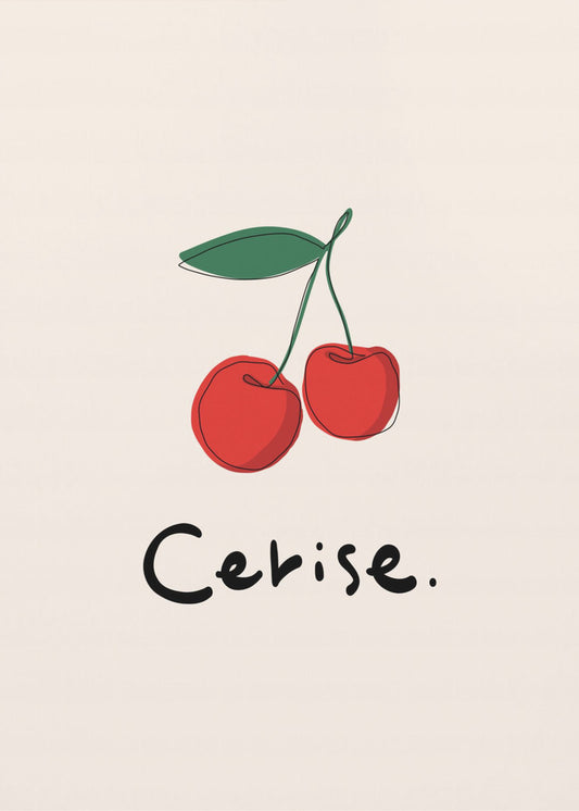 Moderne französische Obstkollektion "Kirsche / Cerise" | Leinwand