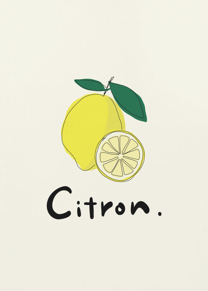 Moderne französische Obstkollektion "Zitrone / Citron" | Poster