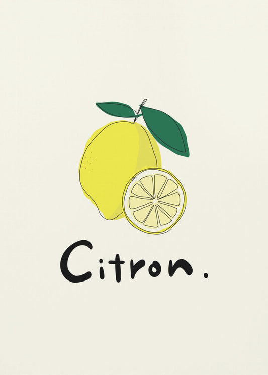 Moderne französische Obstkollektion "Zitrone / Citron" | Poster