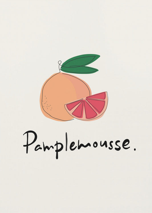 Moderne französische Obstkollektion "Grapefruit / Pamplemousse" | Leinwand