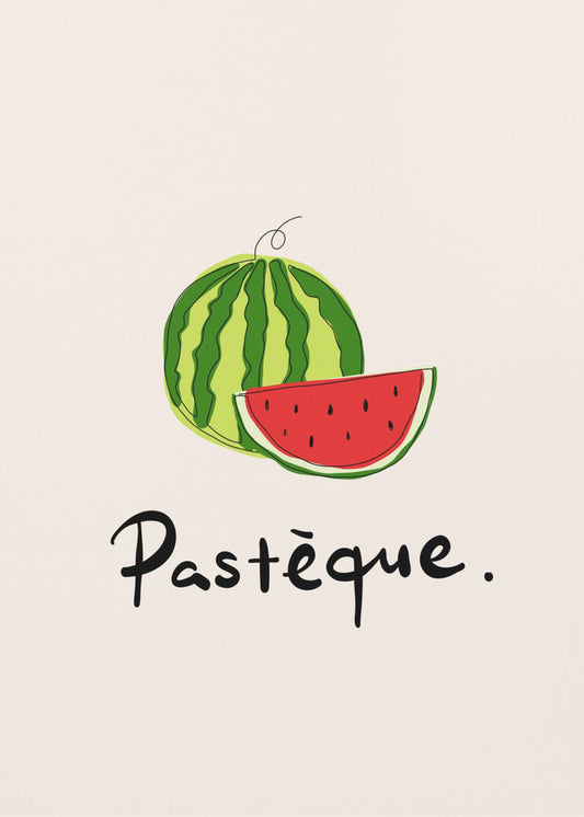 Moderne französische Obstkollektion "Wassermelone / Pastèque" | Leinwand