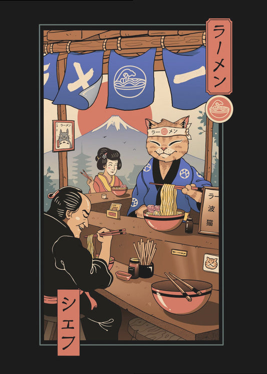Ramen Meowster | Leinwand