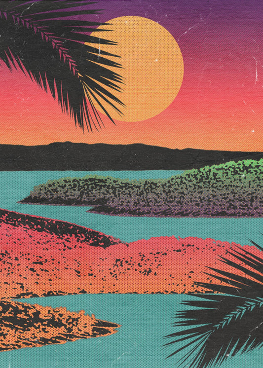 Retro Sonnenuntergang | Leinwand