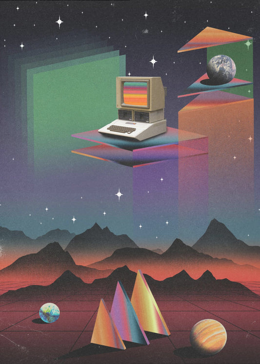 80er Jahre CRT-Computer | Leinwand