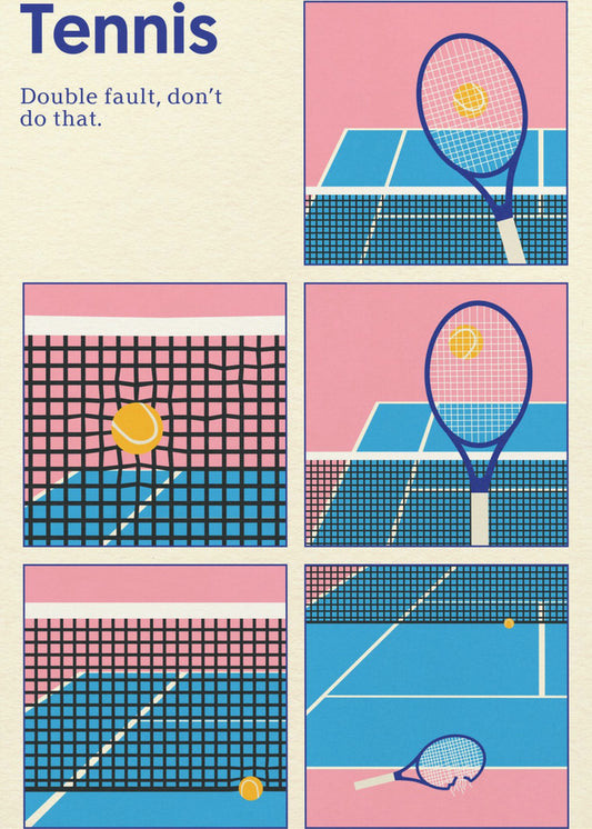 Poster Tennis Doppelsprung | Leinwand