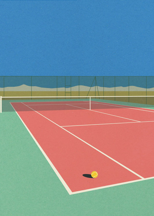Tennisplatz in der Wüste | Leinwand