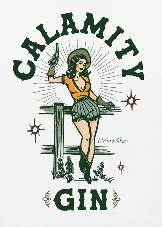 Calamity Gin Funny Retro Western Cowgirl Art | Poster