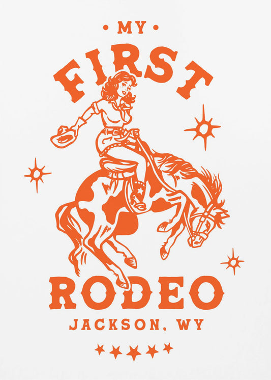 Mein erstes Rodeo Jackson Wyoming Reiten Cowgirl | Poster
