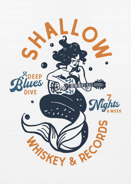 Shallow Whiskey &amp; Records Dive Bar Musik Meerjungfrau | Poster