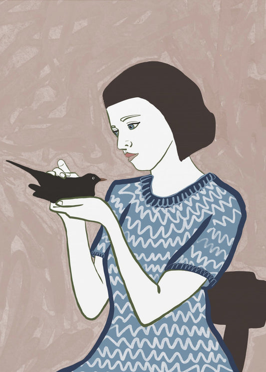 Bird lady sitting | Poster