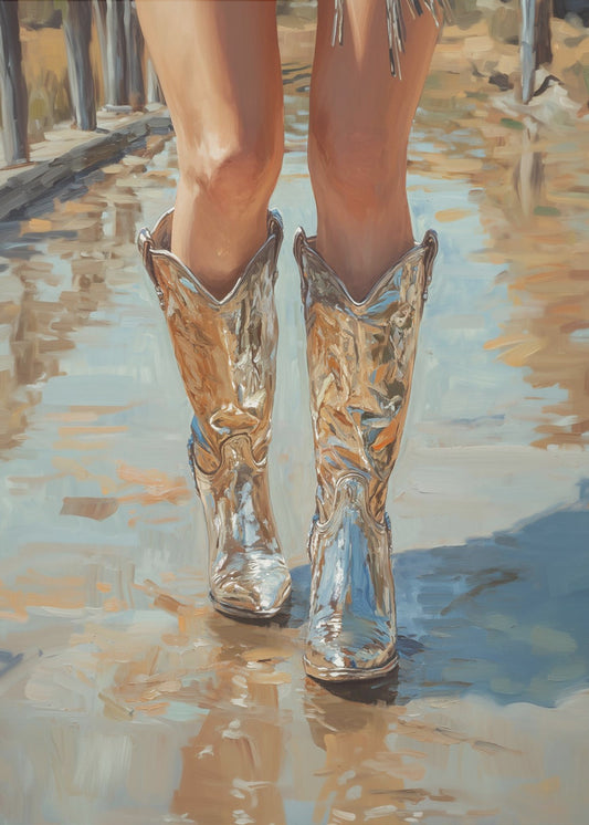 Silbernes Cowgirl | Leinwand