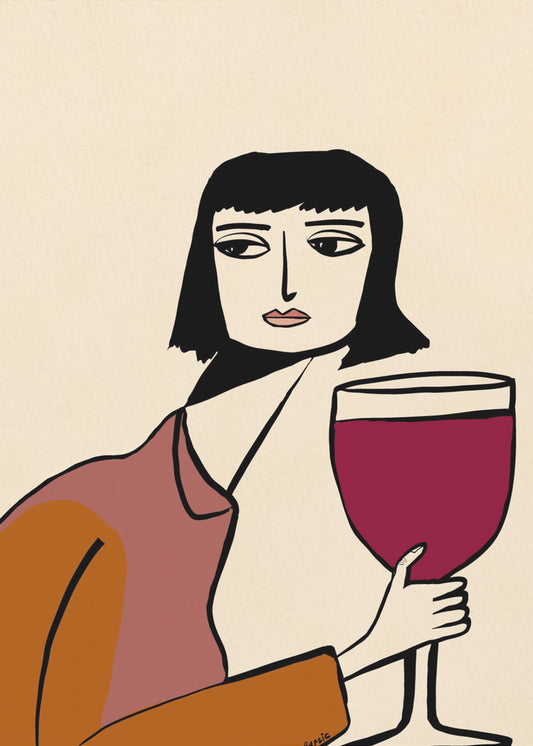Ladying drinking wine | Canvas