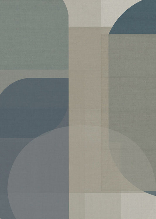 Gewebte blaue und neutrale abstrakte Schichten 2 | Poster
