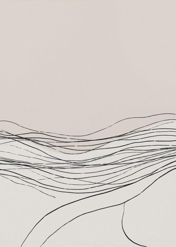 Ruhige, heitere Linienkunst, nordisches Dekor | Leinwand