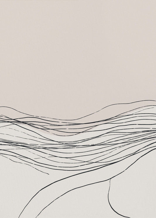 Ruhige, heitere Linienkunst, nordisches Dekor | Leinwand