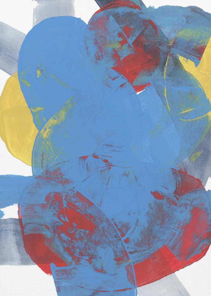 Abstrakte blau-rot-gelbe Formen 2 | Poster